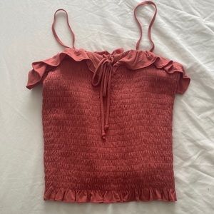 Pinkish orange scrunch tank top from American Eagle